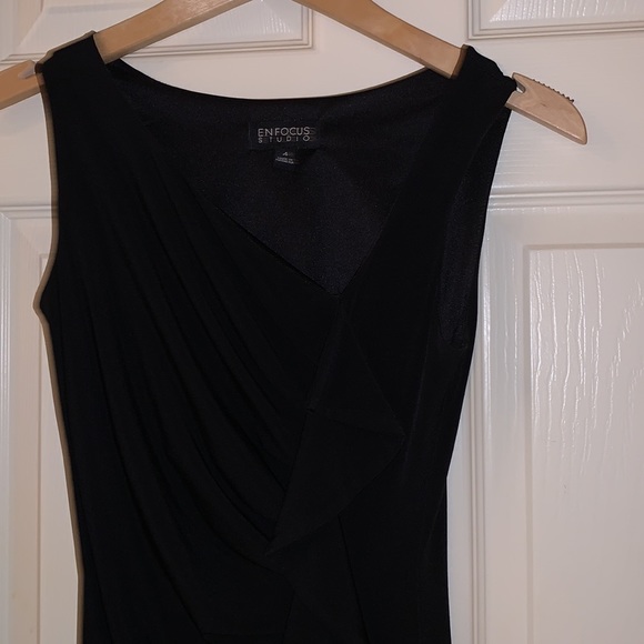 Front Ruffle Black Dress - Picture 3 of 4